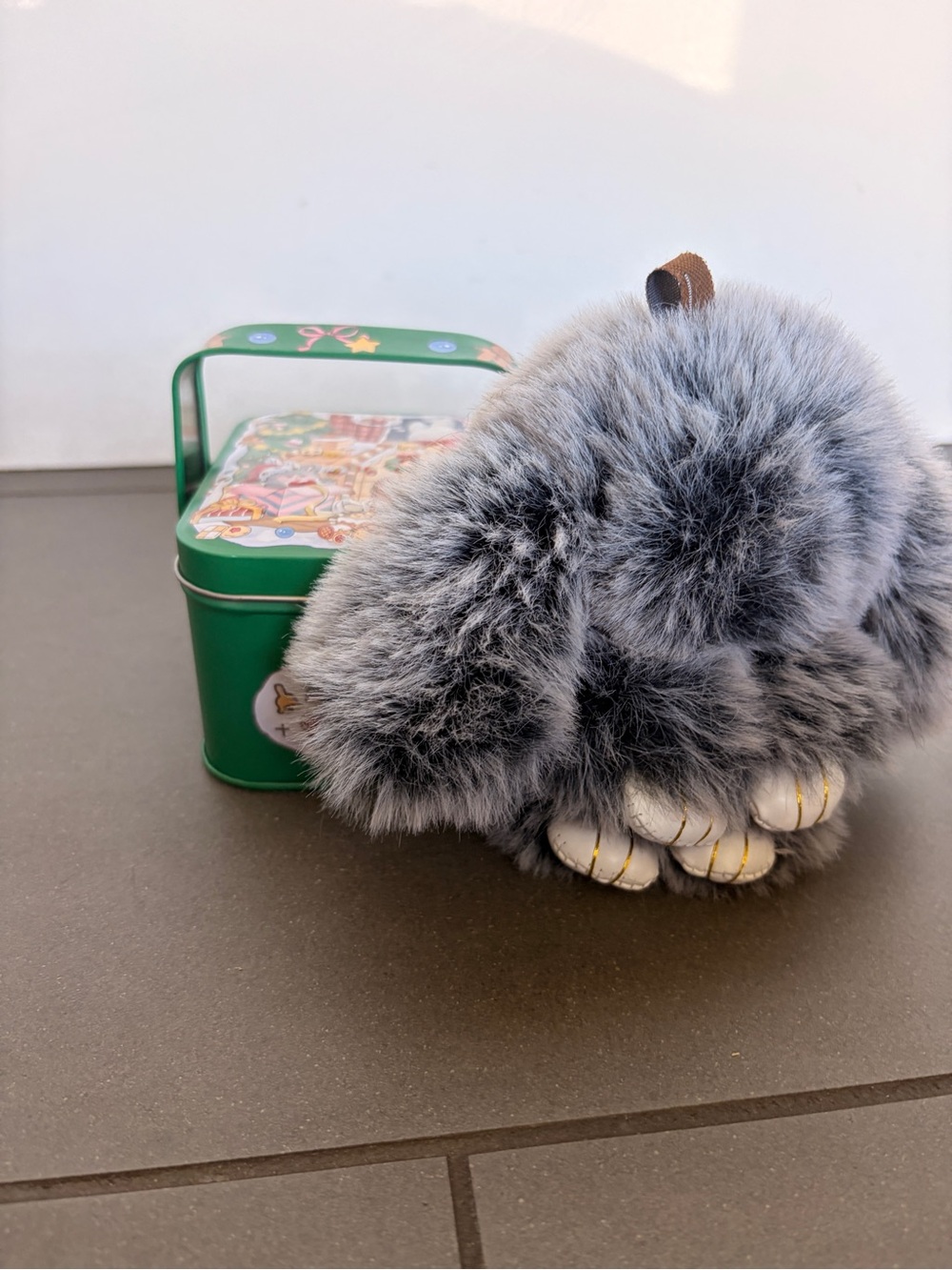 Grey Bunny Lulu Keychain with Tin